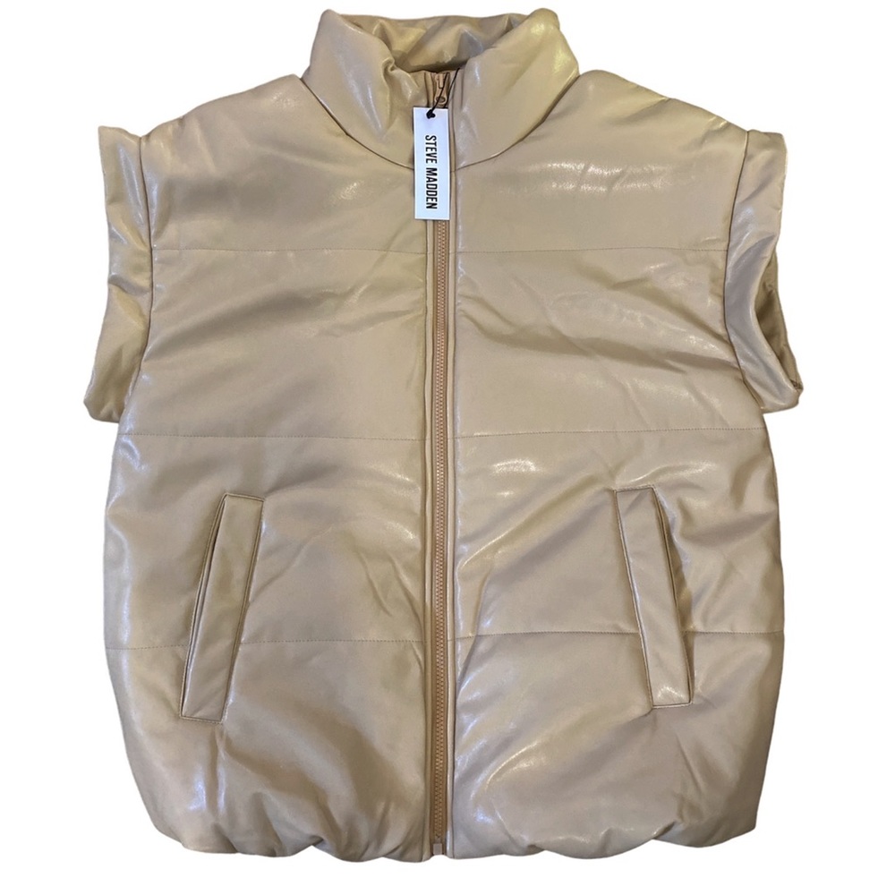 Steve Madden Puffer Oversized Vest Coat Zip Up